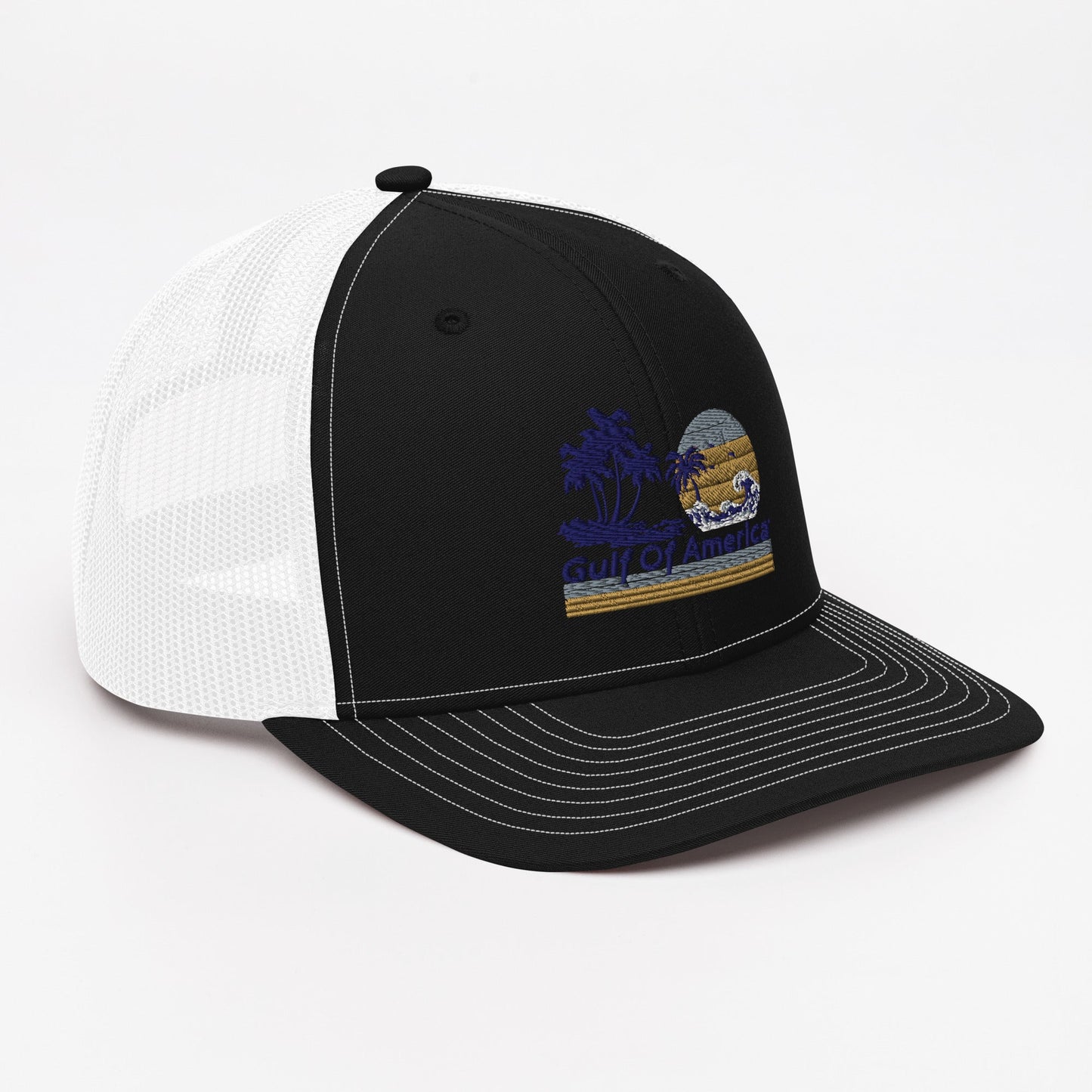 Gulf of America - Wavy Sunset Hat - Premium Modern Trucker Cap - Summer - Beach - USA - Patriotic - 4th of July - Gulf of America®