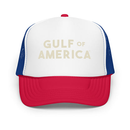 Gulf of America - Bold Message Hat - Premium Foam Trucker Cap - Summer - Beach - USA - Patriotic - 4th of July - Gulf of America®