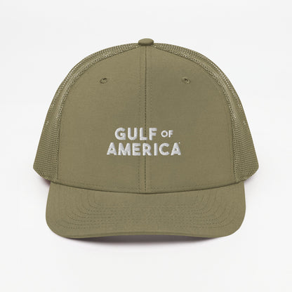 Gulf of America - Bold Message Hat - Premium Modern Trucker Cap - Summer - Beach - USA - Patriotic - 4th of July - Gulf of America®