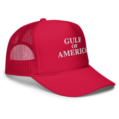 Gulf of America - Centered Message Hat - Premium Foam Trucker Cap - Summer - Beach - USA - Patriotic - 4th of July - Gulf of America®