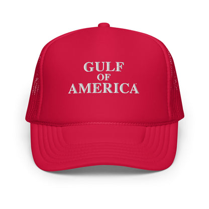 Gulf of America - Centered Message Hat - Premium Foam Trucker Cap - Summer - Beach - USA - Patriotic - 4th of July - Gulf of America®