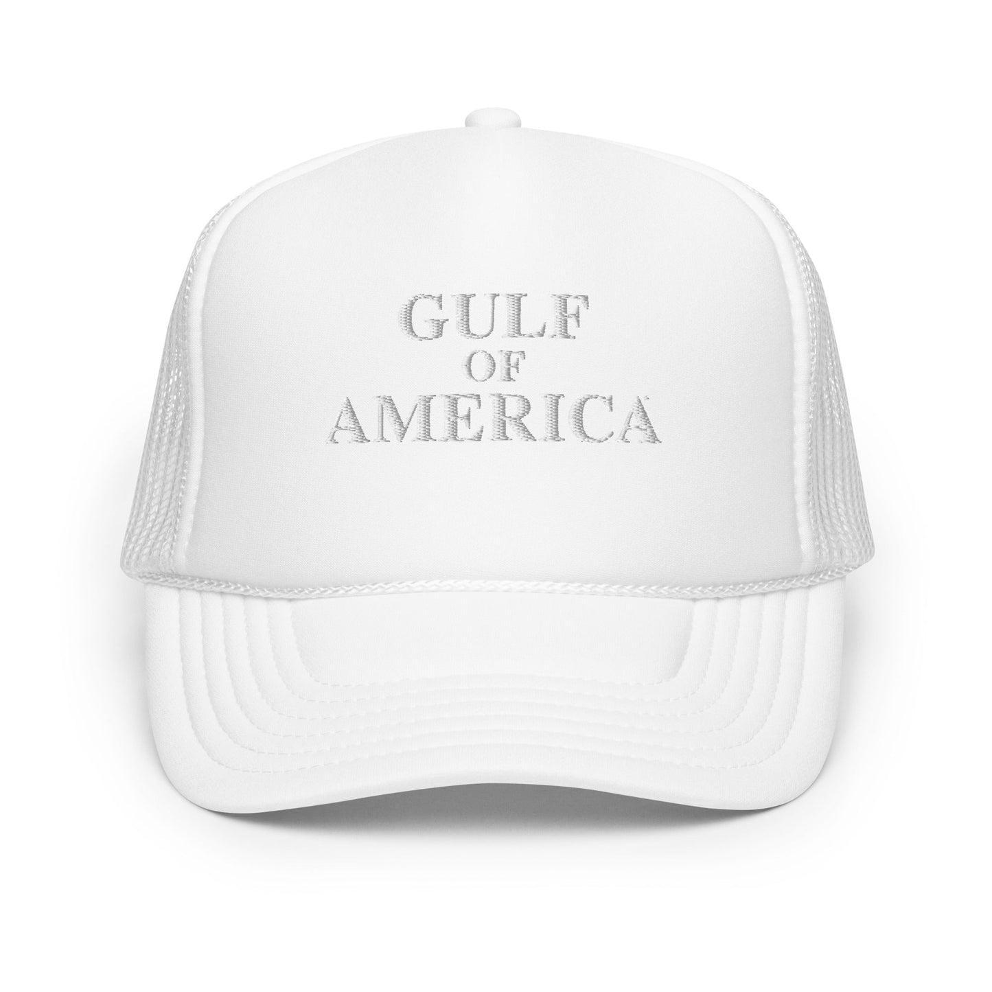 Gulf of America - Centered Message Hat - Premium Foam Trucker Cap - Summer - Beach - USA - Patriotic - 4th of July - Gulf of America®