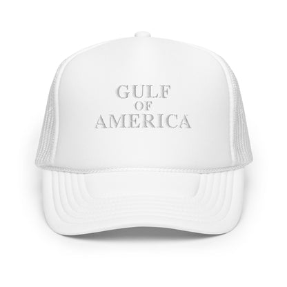 Gulf of America - Centered Message Hat - Premium Foam Trucker Cap - Summer - Beach - USA - Patriotic - 4th of July - Gulf of America®
