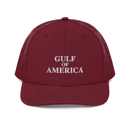 Gulf of America - Centered Message Hat - Premium Modern Trucker Cap - Summer - Beach - USA - Patriotic - 4th of July - Gulf of America®