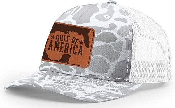 Gulf of America Leather Patch Trucker Hat - Mesh Back - Gulf of America®