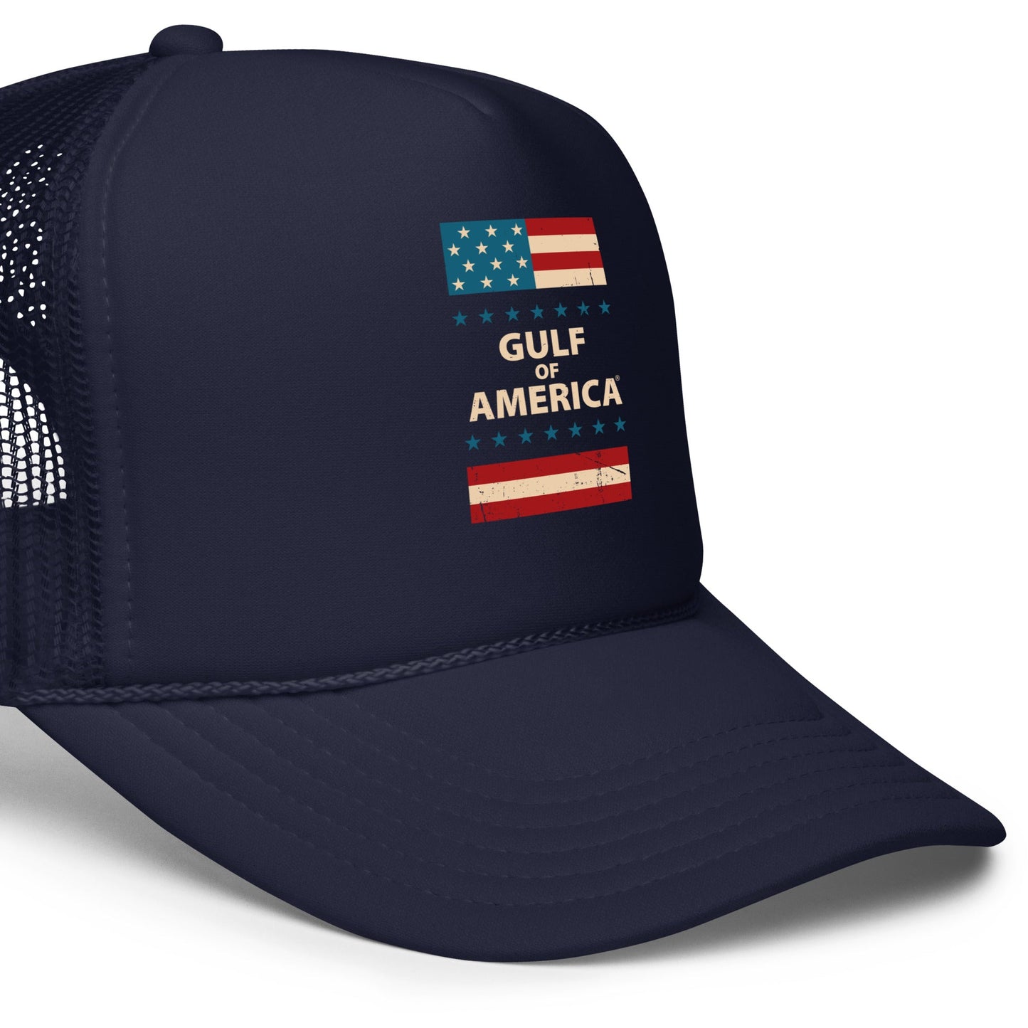 Gulf of America - Patriotic Surrounding Hat – Premium Foam Trucker Cap - Summer - Beach - USA - Patriotic - 4th of July - Gulf of America®