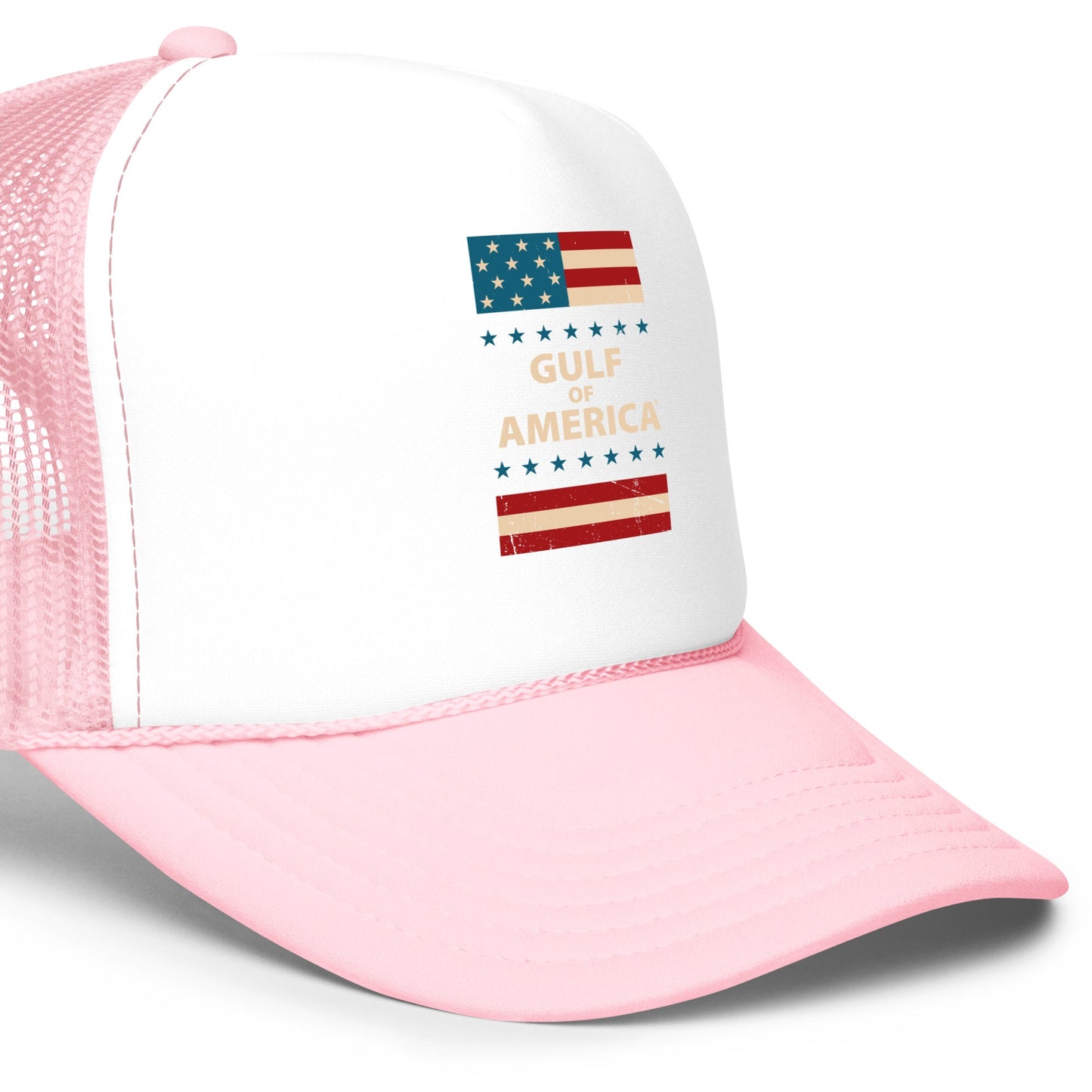 Gulf of America - Patriotic Surrounding Hat – Premium Foam Trucker Cap - Summer - Beach - USA - Patriotic - 4th of July - Gulf of America®