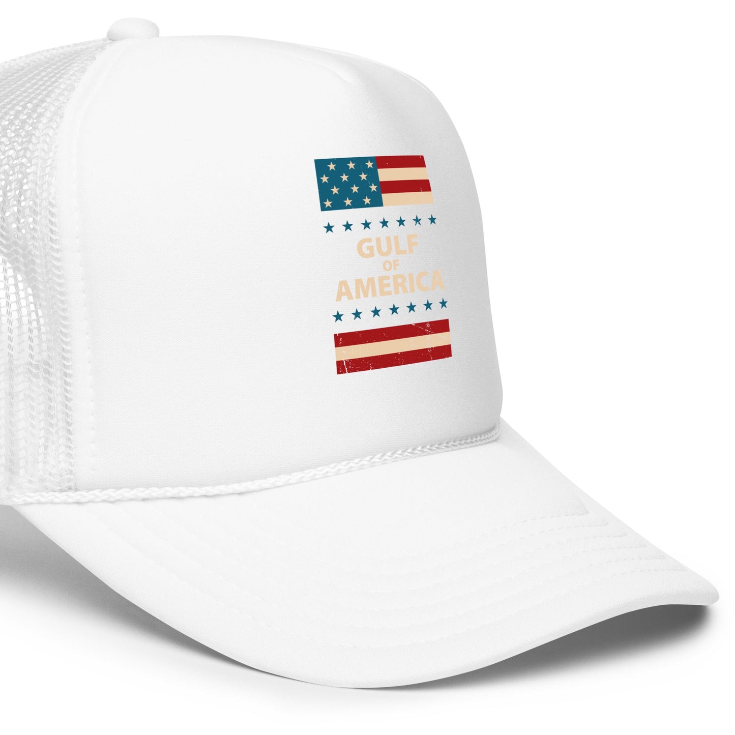 Gulf of America - Patriotic Surrounding Hat – Premium Foam Trucker Cap - Summer - Beach - USA - Patriotic - 4th of July - Gulf of America®