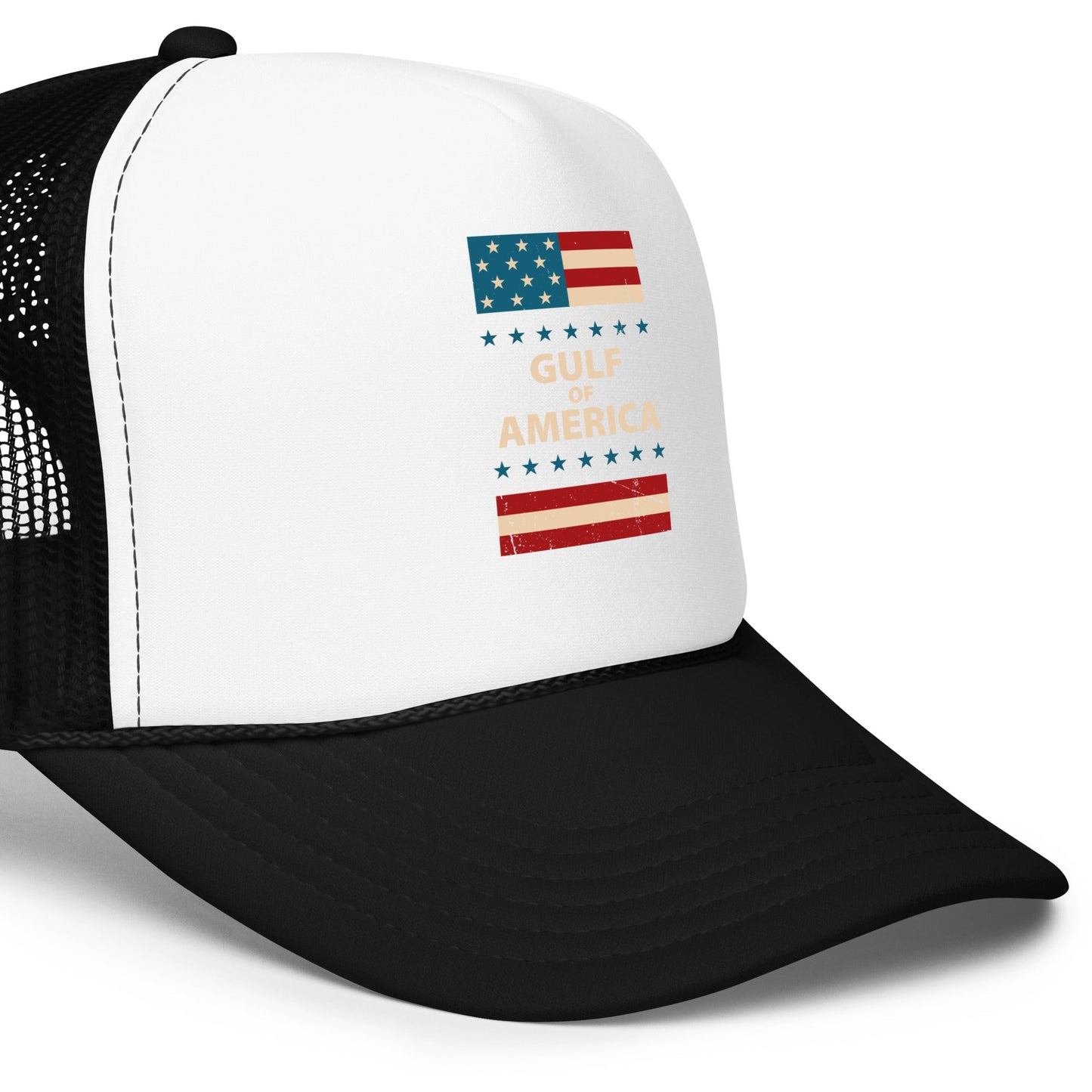 Gulf of America - Patriotic Surrounding Hat – Premium Foam Trucker Cap - Summer - Beach - USA - Patriotic - 4th of July - Gulf of America®