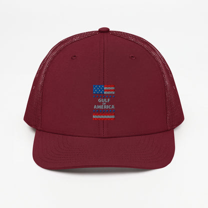 Gulf of America - Patriotic Surrounding Hat – Premium Modern Trucker Cap - Summer - Beach - USA - Patriotic - 4th of July - Gulf of America®