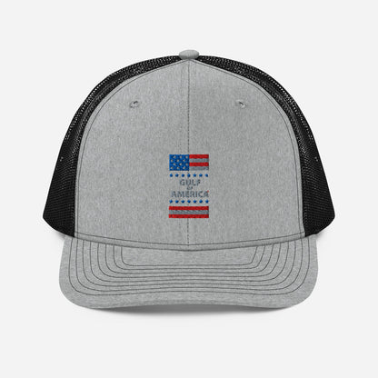 Gulf of America - Patriotic Surrounding Hat – Premium Modern Trucker Cap - Summer - Beach - USA - Patriotic - 4th of July - Gulf of America®