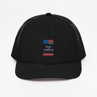 Gulf of America - Patriotic Surrounding Hat – Premium Modern Trucker Cap - Summer - Beach - USA - Patriotic - 4th of July - Gulf of America®