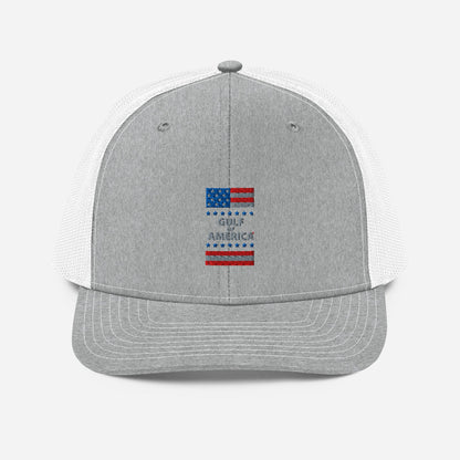 Gulf of America - Patriotic Surrounding Hat – Premium Modern Trucker Cap - Summer - Beach - USA - Patriotic - 4th of July - Gulf of America®