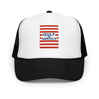 Gulf of America - Red Stripe Hat – Premium Foam Trucker Cap - Summer - Beach - USA - Patriotic - 4th of July - Gulf of America®