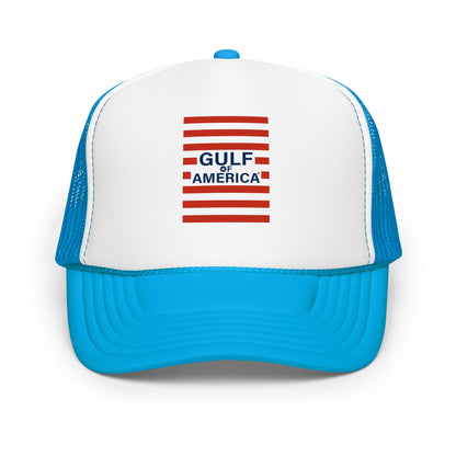 Gulf of America - Red Stripe Hat – Premium Foam Trucker Cap - Summer - Beach - USA - Patriotic - 4th of July - Gulf of America®