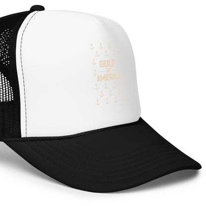 Gulf of America - Sea of Anchors Hat – Premium Foam Trucker Cap - Summer - Beach - USA - Patriotic - 4th of July - Gulf of America®
