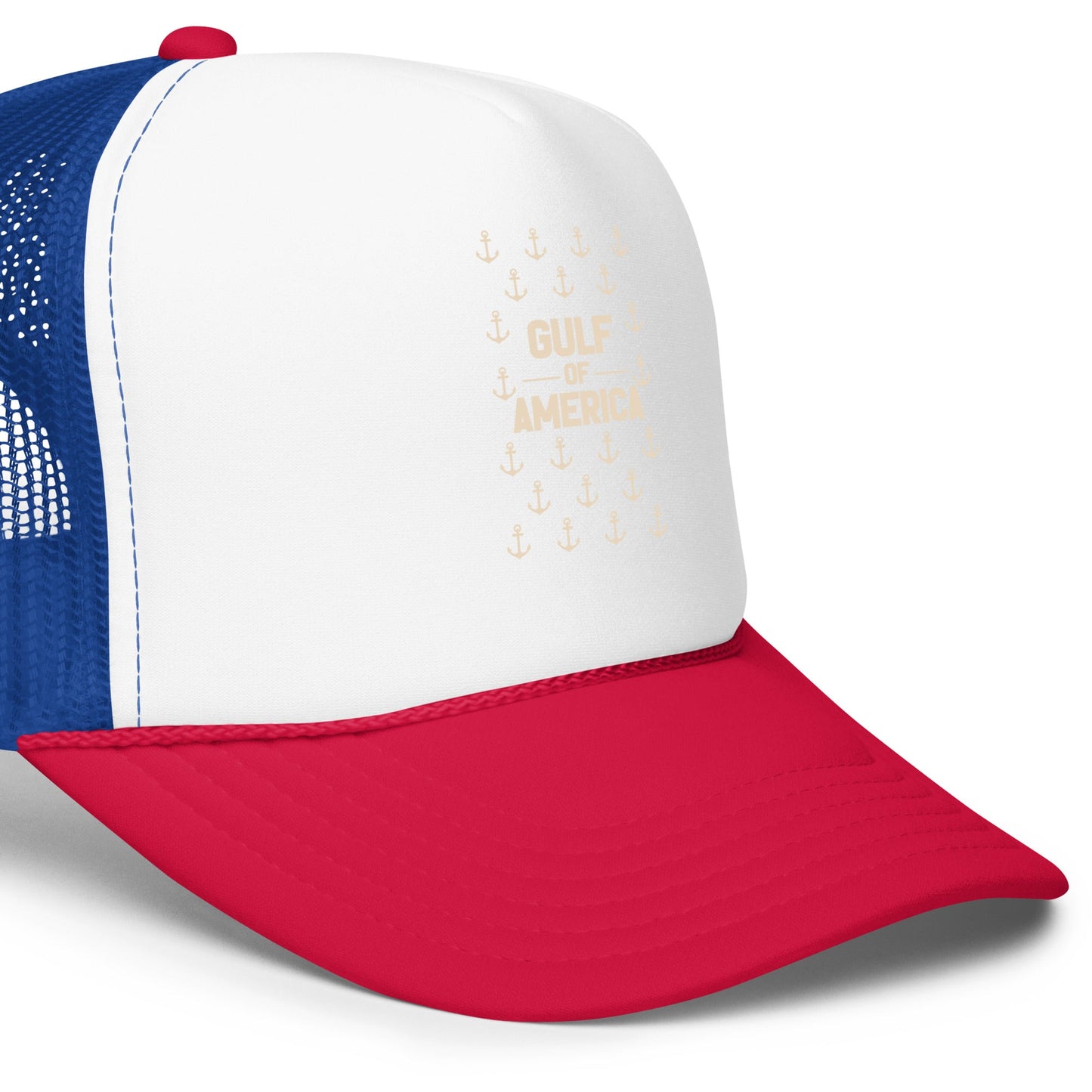 Gulf of America - Sea of Anchors Hat – Premium Foam Trucker Cap - Summer - Beach - USA - Patriotic - 4th of July - Gulf of America®