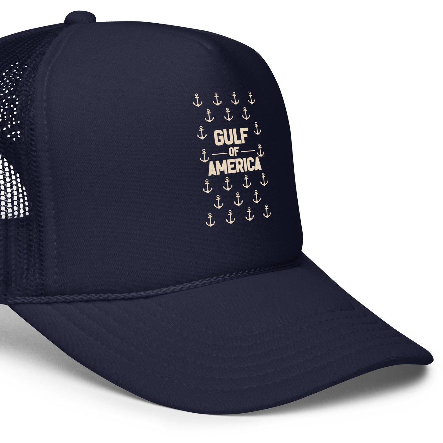 Gulf of America - Sea of Anchors Hat – Premium Foam Trucker Cap - Summer - Beach - USA - Patriotic - 4th of July - Gulf of America®