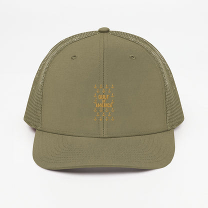 Gulf of America - Sea of Anchors Hat – Premium Modern Trucker Cap - Summer - Beach - USA - Patriotic - 4th of July - Gulf of America®
