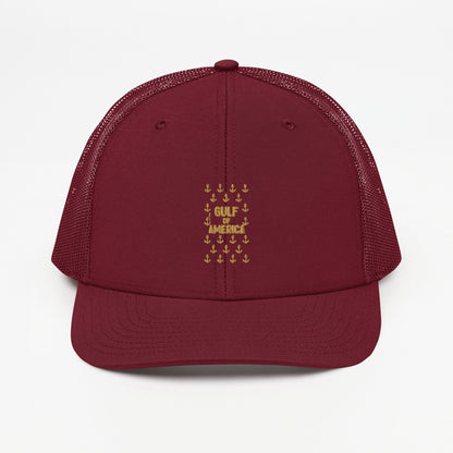 Gulf of America - Sea of Anchors Hat – Premium Modern Trucker Cap - Summer - Beach - USA - Patriotic - 4th of July - Gulf of America®