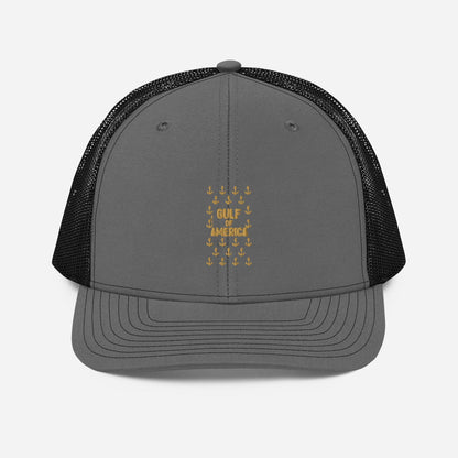 Gulf of America - Sea of Anchors Hat – Premium Modern Trucker Cap - Summer - Beach - USA - Patriotic - 4th of July - Gulf of America®