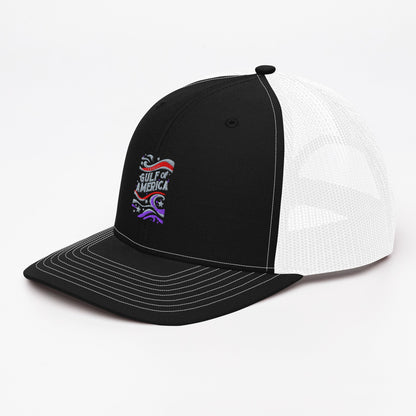 Gulf of America - Streamers and Stars Hat – Premium Modern Trucker Cap - Summer - Beach - USA - Patriotic - 4th of July - Gulf of America®
