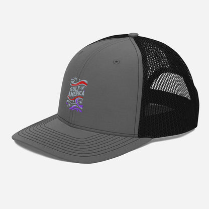 Gulf of America - Streamers and Stars Hat – Premium Modern Trucker Cap - Summer - Beach - USA - Patriotic - 4th of July - Gulf of America®