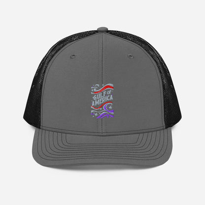 Gulf of America - Streamers and Stars Hat – Premium Modern Trucker Cap - Summer - Beach - USA - Patriotic - 4th of July - Gulf of America®
