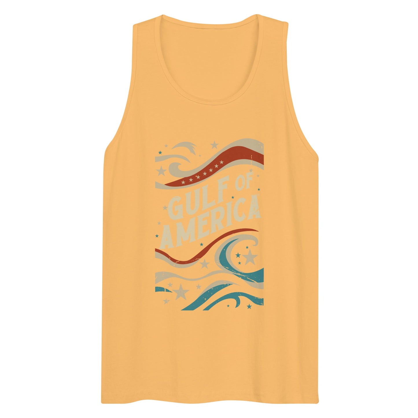 Gulf of America - Streamers and Stars Tank Top – Premium T Shirt - Summer - Beach - USA - Patriotic - 4th of July - Gulf of America®
