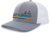 Gulf of America Sunset Palm Trees Mens Embroidered Mesh Back Trucker Hat - Gulf of America®