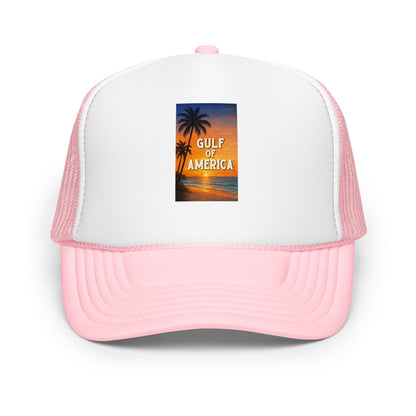 Gulf of America - Sunset Seconds Hat - Premium Foam Trucker Cap - Summer - Beach - USA - Patriotic - 4th of July - Gulf of America®