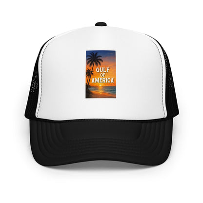 Gulf of America - Sunset Seconds Hat - Premium Foam Trucker Cap - Summer - Beach - USA - Patriotic - 4th of July - Gulf of America®
