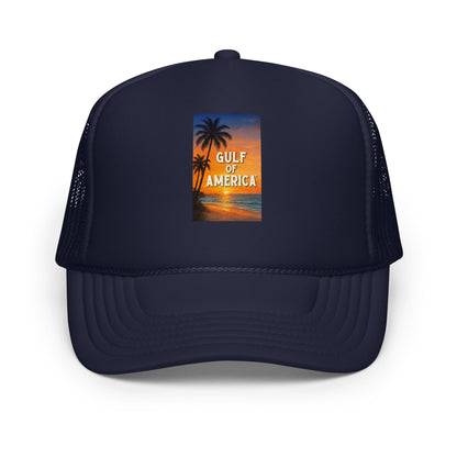 Gulf of America - Sunset Seconds Hat - Premium Foam Trucker Cap - Summer - Beach - USA - Patriotic - 4th of July - Gulf of America®