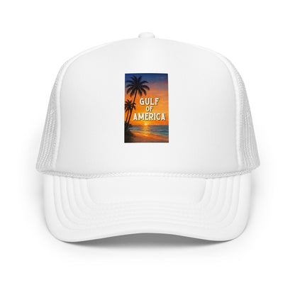 Gulf of America - Sunset Seconds Hat - Premium Foam Trucker Cap - Summer - Beach - USA - Patriotic - 4th of July - Gulf of America®