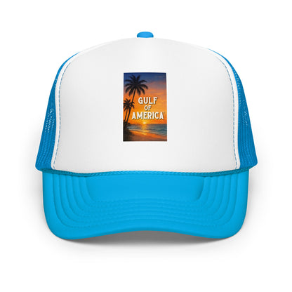 Gulf of America - Sunset Seconds Hat - Premium Foam Trucker Cap - Summer - Beach - USA - Patriotic - 4th of July - Gulf of America®