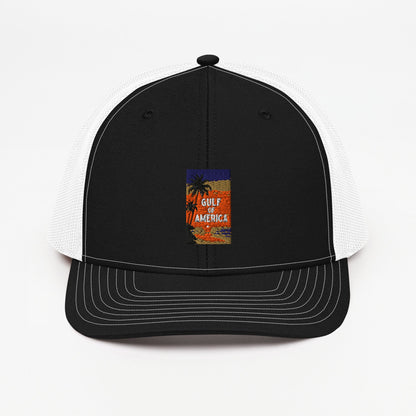 Gulf of America - Sunset Seconds Hat - Premium Modern Trucker Cap - Summer - Beach - USA - Patriotic - 4th of July - Gulf of America®