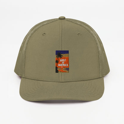 Gulf of America - Sunset Seconds Hat - Premium Modern Trucker Cap - Summer - Beach - USA - Patriotic - 4th of July - Gulf of America®