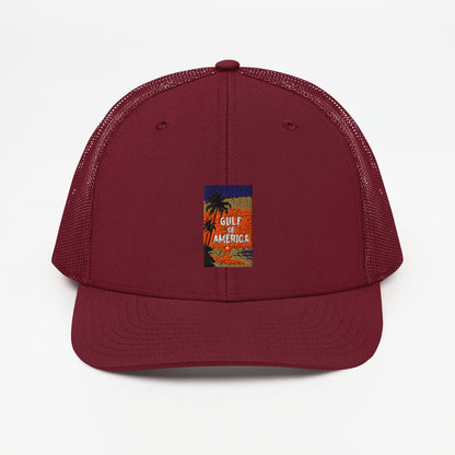 Gulf of America - Sunset Seconds Hat - Premium Modern Trucker Cap - Summer - Beach - USA - Patriotic - 4th of July - Gulf of America®