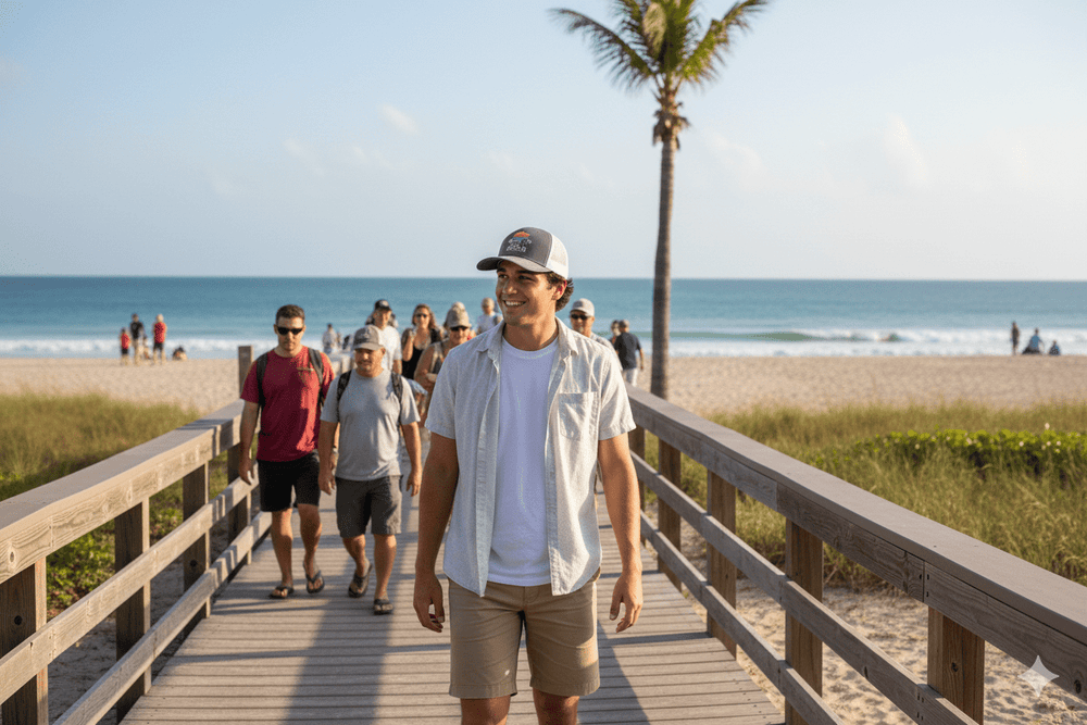Gulf of America Waves Trucker Men’s Retro Hat – Mesh Back Snapback - Gulf of America®