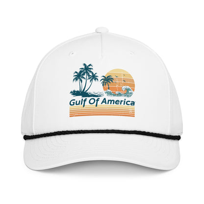 Gulf of America - Wavy Sunset Hat - Premium Classic Rope Cap - Summer - Beach - USA - Patriotic - 4th of July - Gulf of America®