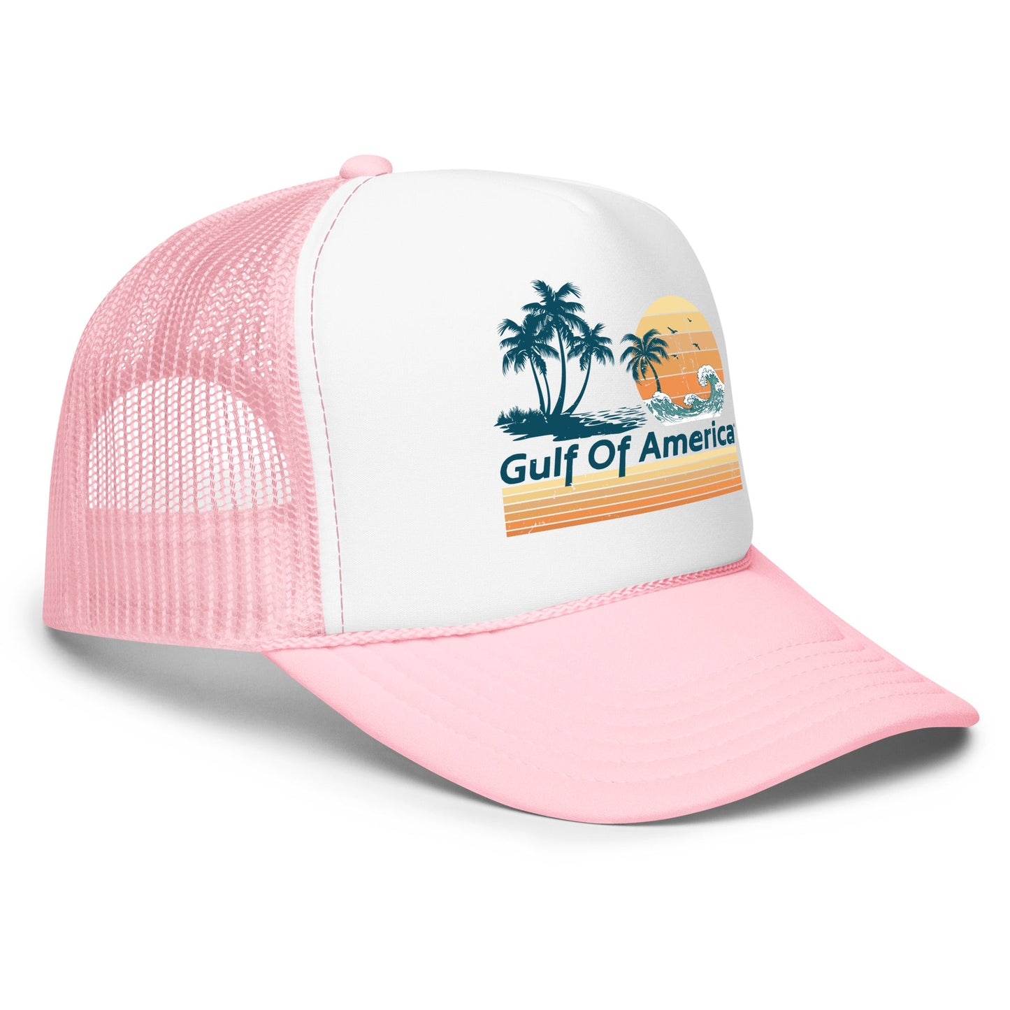 Gulf of America - Wavy Sunset Hat - Premium Foam Trucker Cap - Summer - Beach - USA - Patriotic - 4th of July - Gulf of America®
