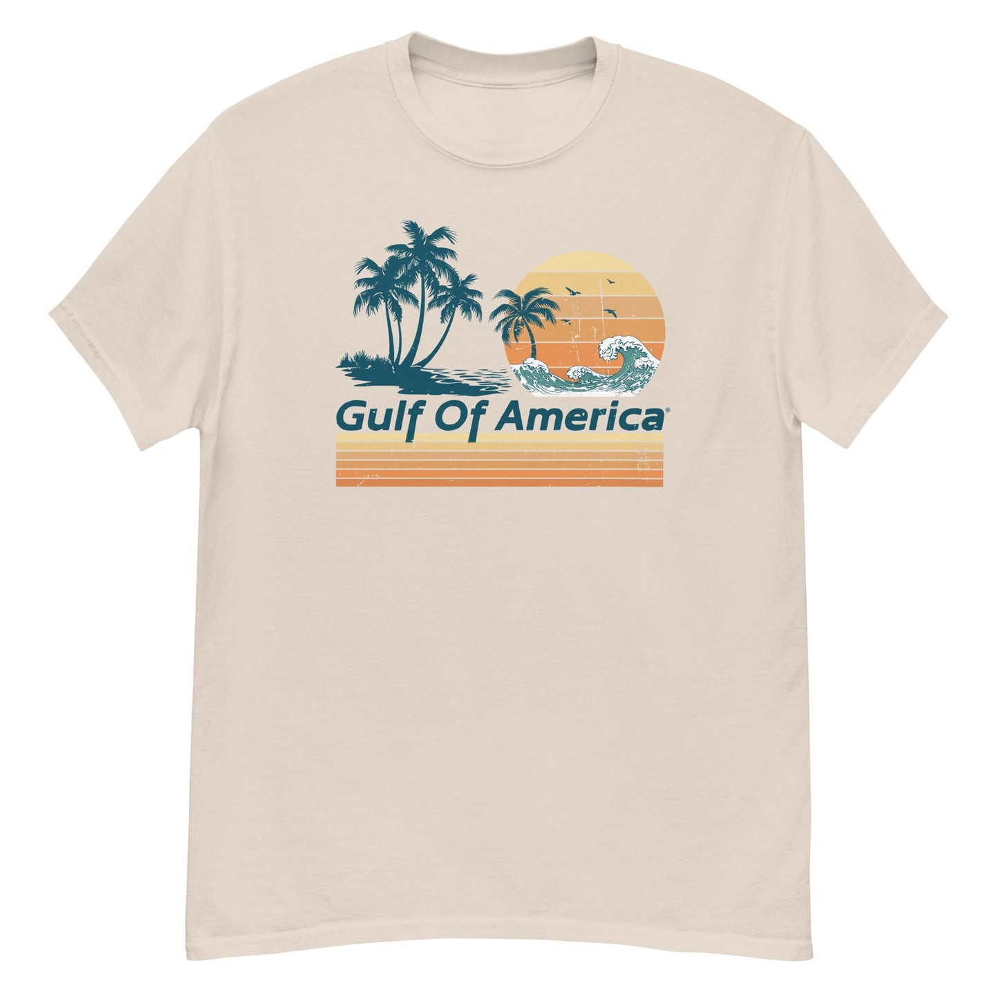 Gulf of America - Wavy Sunset Tee - Premium T Shirt - Summer - Beach - USA - Patriotic - 4th of July - Gulf of America®