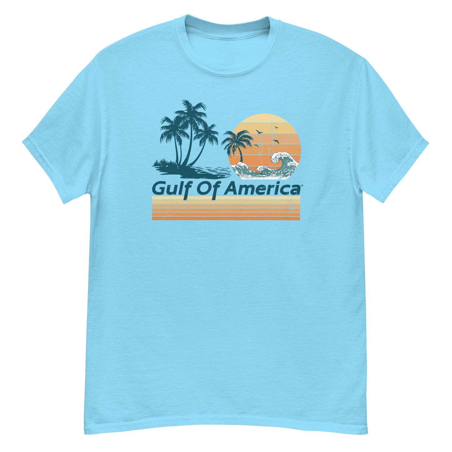 Gulf of America - Wavy Sunset Tee - Premium T Shirt - Summer - Beach - USA - Patriotic - 4th of July - Gulf of America®