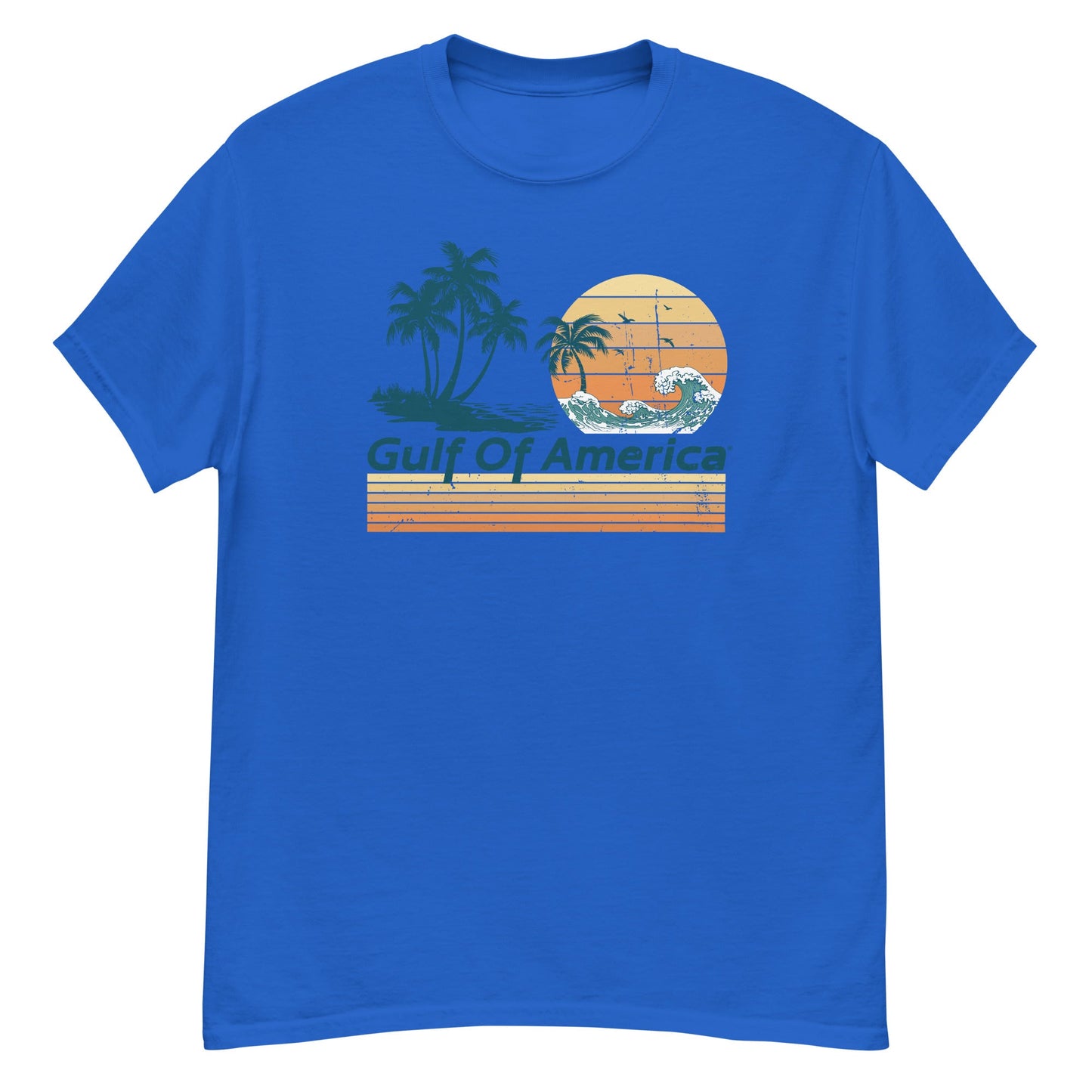 Gulf of America - Wavy Sunset Tee - Premium T Shirt - Summer - Beach - USA - Patriotic - 4th of July - Gulf of America®