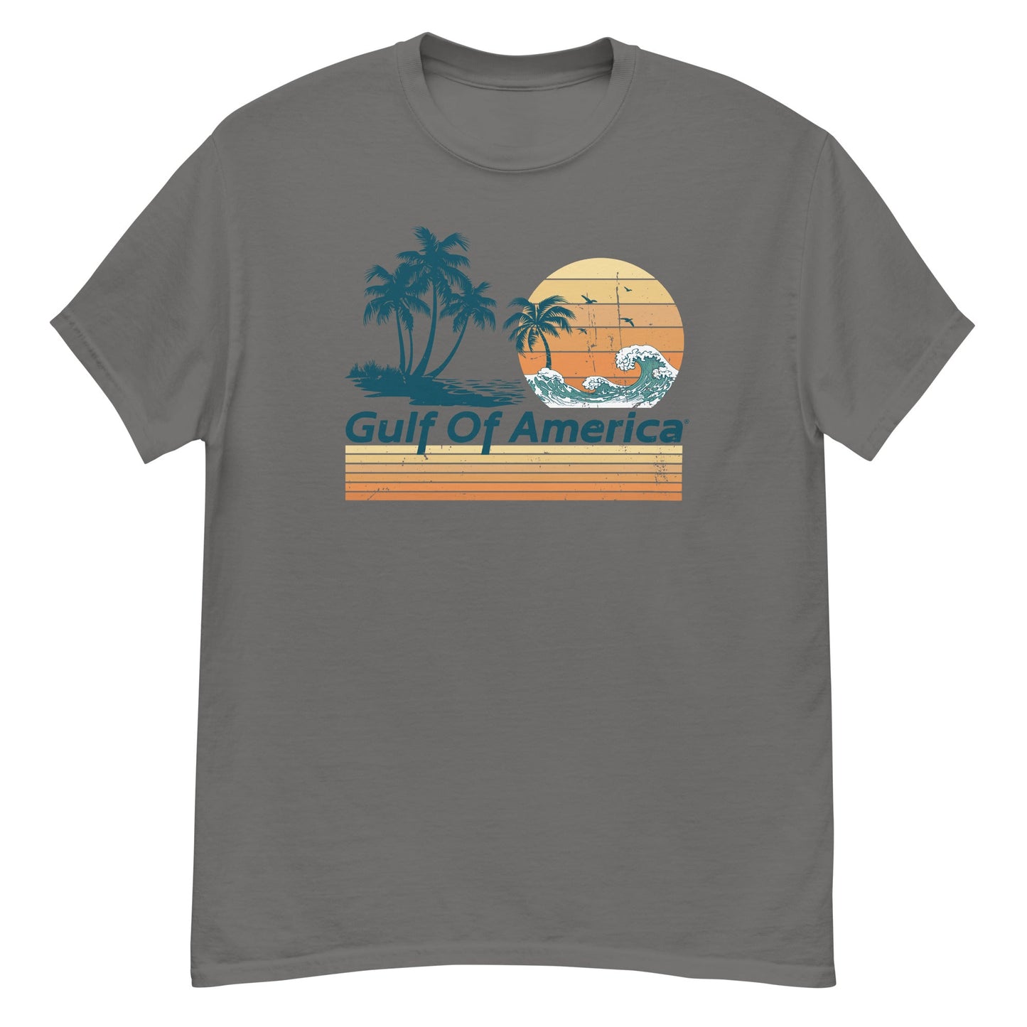 Gulf of America - Wavy Sunset Tee - Premium T Shirt - Summer - Beach - USA - Patriotic - 4th of July - Gulf of America®