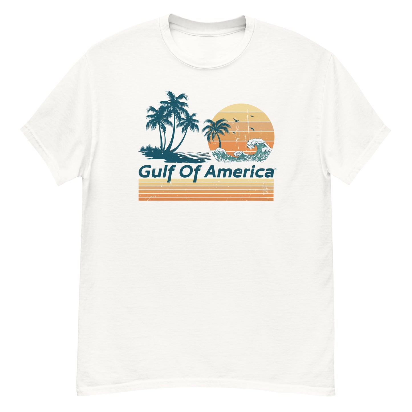 Gulf of America - Wavy Sunset Tee - Premium T Shirt - Summer - Beach - USA - Patriotic - 4th of July - Gulf of America®
