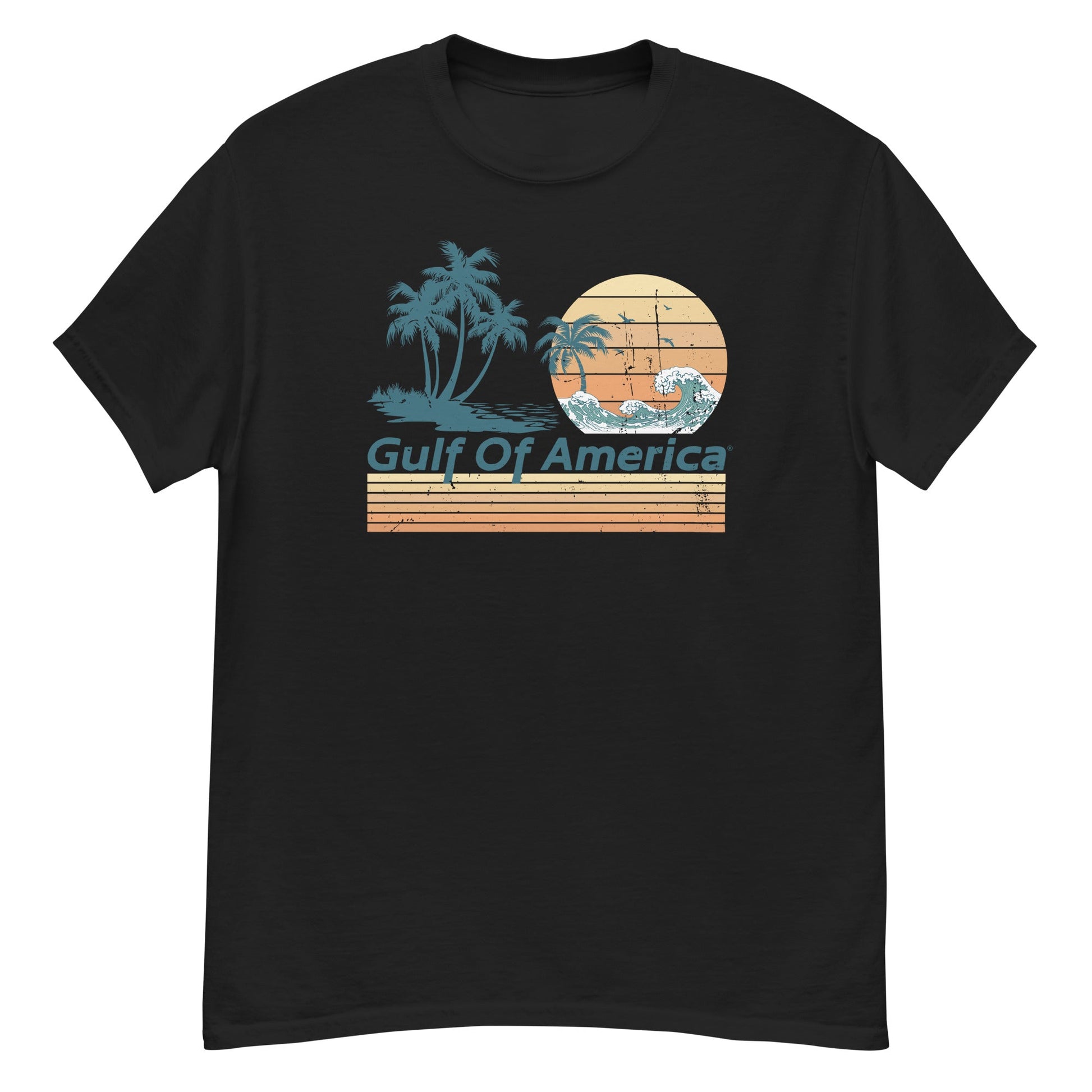 Gulf of America - Wavy Sunset Tee - Premium T Shirt - Summer - Beach - USA - Patriotic - 4th of July - Gulf of America®