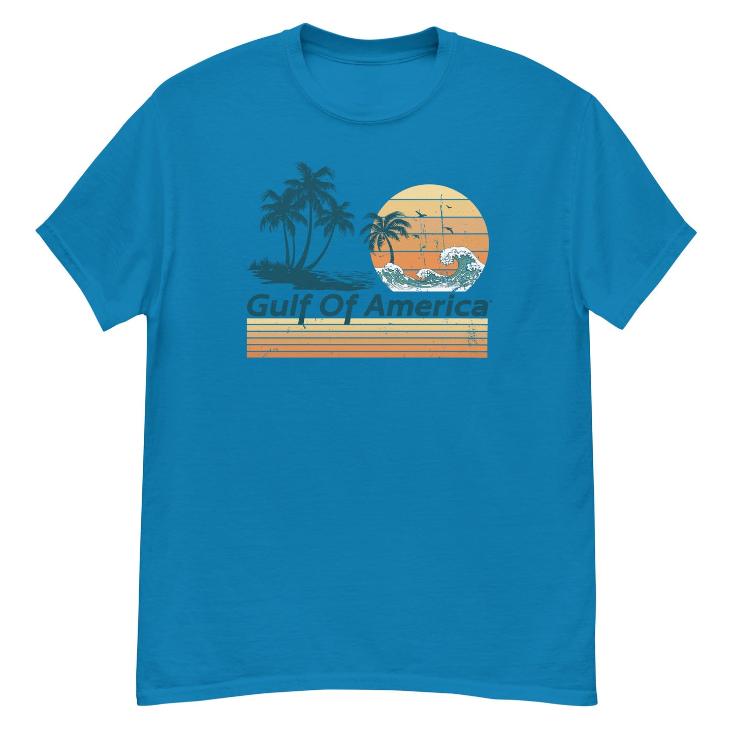 Gulf of America - Wavy Sunset Tee - Premium T Shirt - Summer - Beach - USA - Patriotic - 4th of July - Gulf of America®