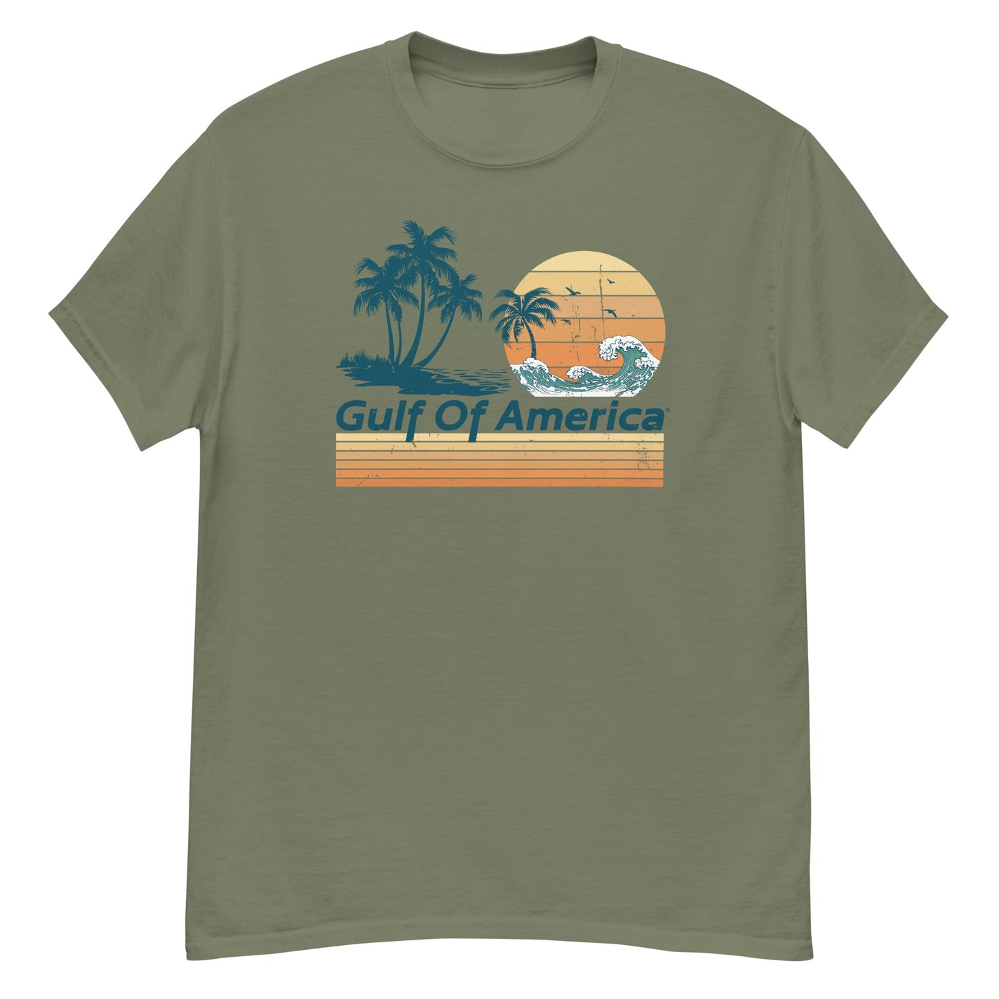 Gulf of America - Wavy Sunset Tee - Premium T Shirt - Summer - Beach - USA - Patriotic - 4th of July - Gulf of America®