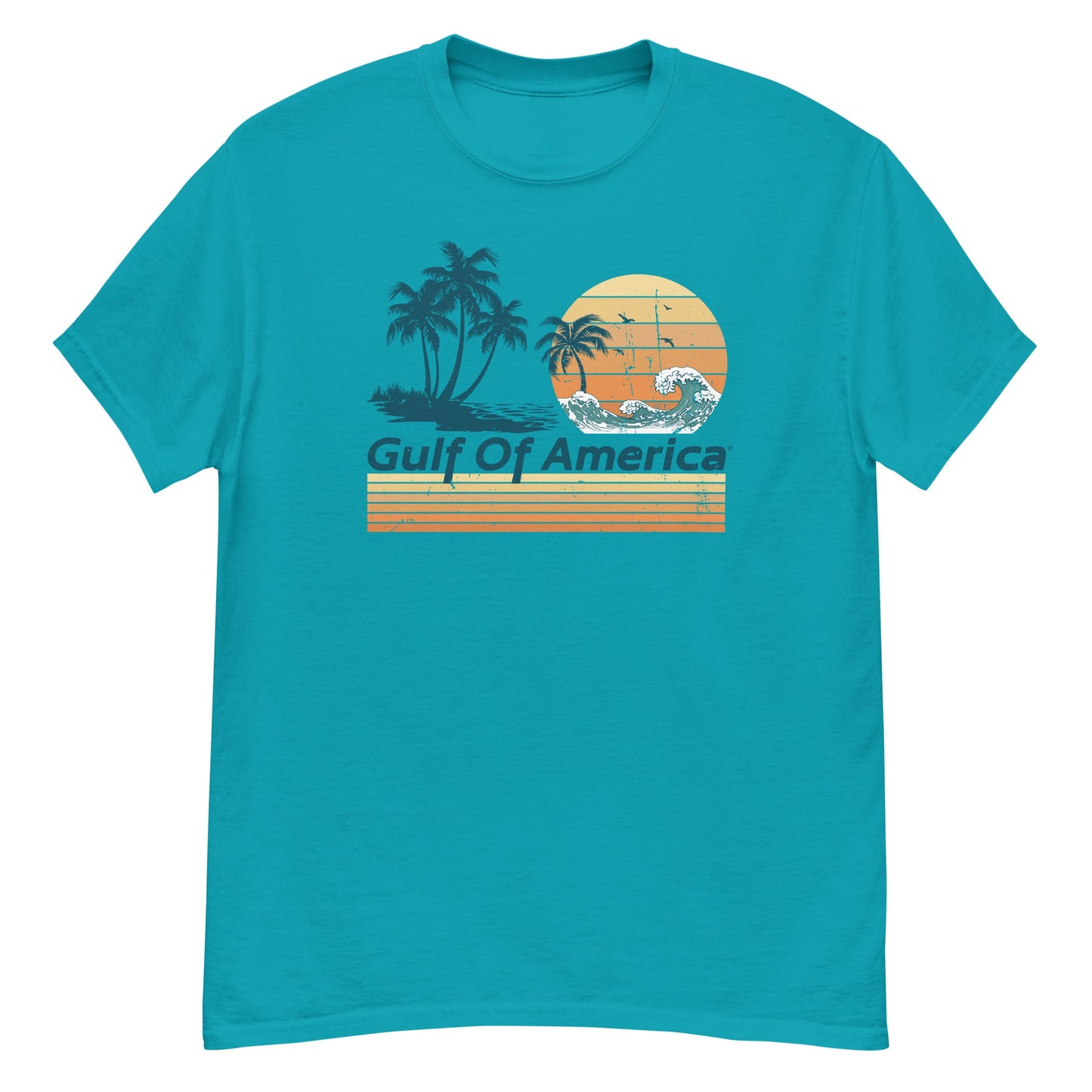 Gulf of America - Wavy Sunset Tee - Premium T Shirt - Summer - Beach - USA - Patriotic - 4th of July - Gulf of America®